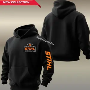 Retro Heavy Duty Style Stihl Hoodie, Built For The Job Chainsaw Collection, Logo On Arm, Perfect Gift for Dad, Outdoors Menswear Pullover Top, For Him