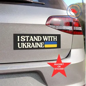 I stand with Ukraine bumper sticker, coexist car magnet, FDT sticker, save democracy, defend president Zelensky, democracy over dictatorship