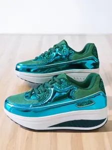 Bright Color Lace-Up Women's Shoes, Sneaker, Lightweight Breathable Comfortable, Perfect for Daily Wear, Outdoor Walking & Sports Activities, Breathable Casual Sneakers