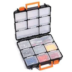 16 Compartment Tool Organizer Box Detachable Storage Case for Hardware Screws Toys