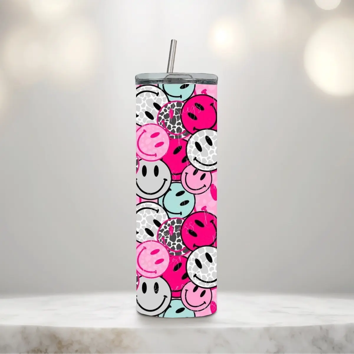 Colorful smiley face 20 oz tumbler