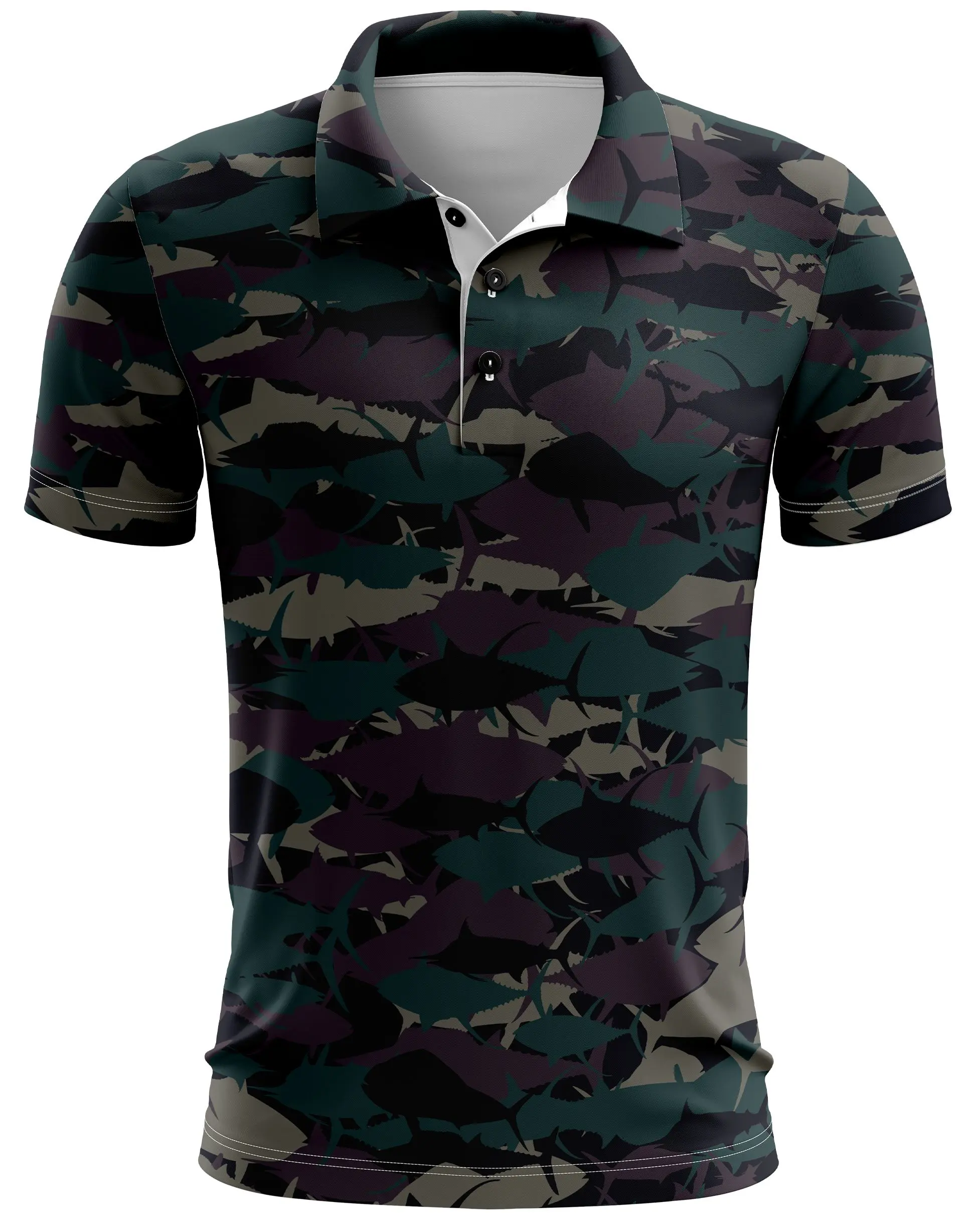 Pelagic Green Camo Dri Fit Polo (Adult/Keiki)
