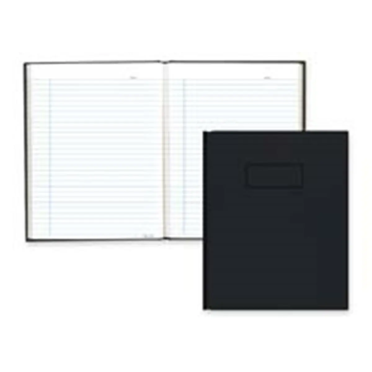 212 MAIN Hardcover Business Notebook with Smooth Leatherlike Cover, Office Stationery Supplies, 192 Sheets, Colored Margin, 9.25in x 7.25in, Self-Adhesive Index Tabs for Organizing Notes, 30% Post-Consumer Material, Black
