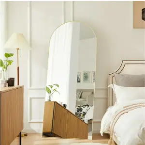 71"x26" Arched Full Length Mirror, Full Body Standing Mirror Floor Mirrors, Gold