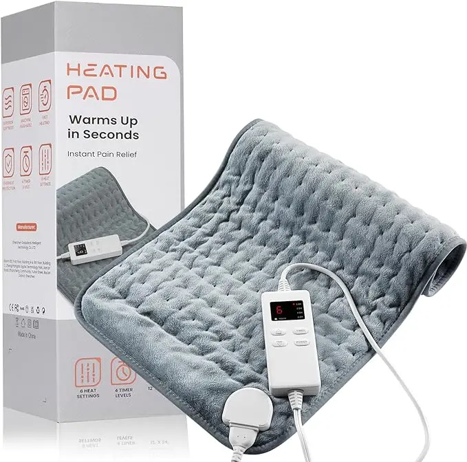 Heating Pad for Back Pain Relief & Cramps, 6 Heat Settings Electric Blanket with Auto Shut Off, Electric Heated Pad for Women & Men