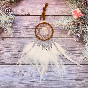 [Zodiac Crystal] Crystal Dream Catcher, Feather, Over 20 Free Shipping, Shop Now, Chakra, Raw Crystal, 2024, Gift, Giftideas, Beauty, Lucky, Healing, Energy, Yoga, Free Storage Bag, Decoration, Ornaments Hanging Circle, Hangable
