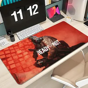 game Ready or Not Mouse Pad Design XXL 1000×500mm 900×400mm 800×400mm 600x300mm Large Gaming Mouse Pad - Extended, Thick, Non-Slip Rubber Base Desk Mat with Precision Stitched Edges - Washable Large Desk Pad