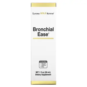 California Gold Nutrition Bronchial Ease with Proprietary Blend of Fresh Osha Root, Mullein Leaf and Wild Cherry Bark, 1 fl oz (30 ml)