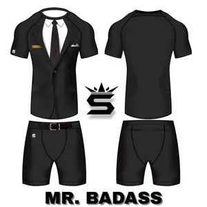 MR. BADASS Wrestling Singlet compression set shirt and shorts