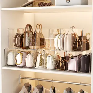 Bag storage rack, wardrobe divider rack, shoulder bag partition shelf, acrylic closet organizer for wallets and handbags