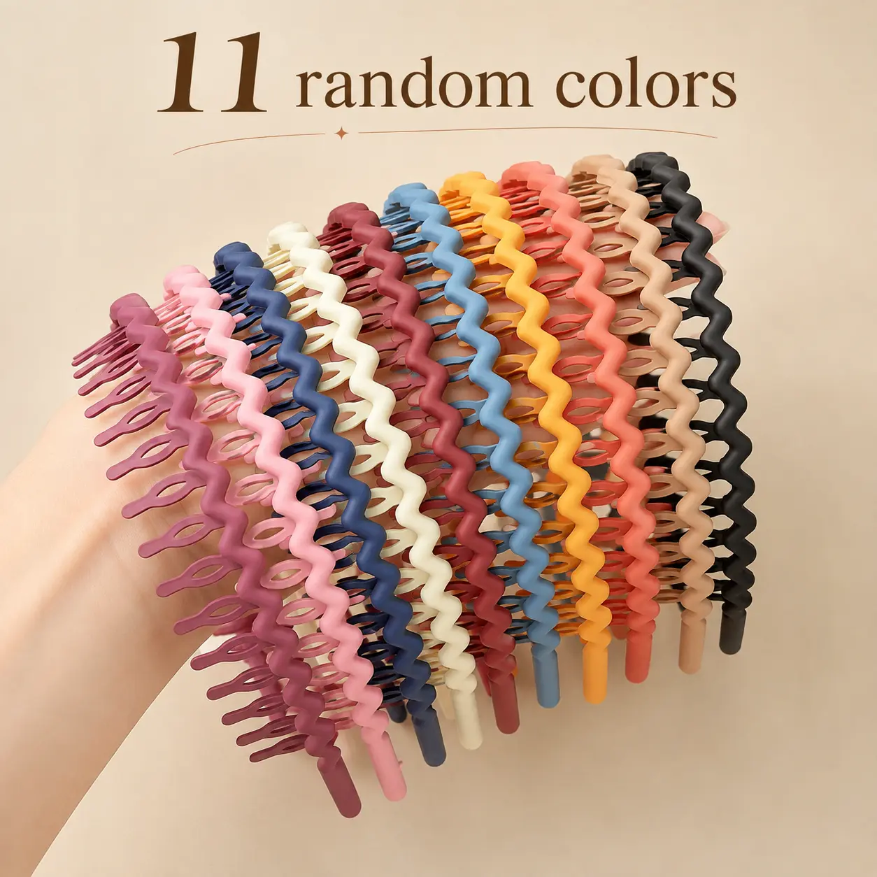 Women's 11PCS Thin Matte Elastic Bando Headbands - Random Color Assorted Pack for Face Wash, Yoga & Daily Styling