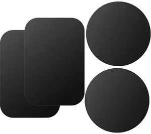 metal plate 4 Pack Mount Metal Plate with Adhesive for Magnetic Cradle-Less Mount 2 Rectangle and 2 Round (Compatible with Magnetic mounts) (Black) Phone Grip Holder Phone Clip