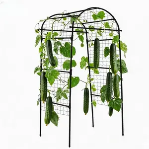 Black Rust Resistant Garden Arch Trellis 6.8×3×2.6FT/5.3x5.3FT, Sturdy Raised Bed Plant Support Frame for Vertical Growing, Perfect for Cucumbers, Melons, Grapes and Climbing Garden Roses