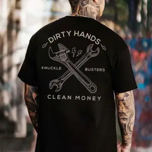 Dirty Hands Clean Money Blue Collar Mechanic Shirt – Blue Collar Work Ethic Gift for Dad, Husband T-Shirt, Sweatshirt, Hoodie