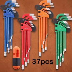 37pcs hex wrench set, imperial and metric star-shaped long-arm ball-end hex wrenches, industrial-grade hex wrench set with torque handles.mechanic tools .tools for mechanics.tools and gadgets for him.screwdriver set ，adapt
