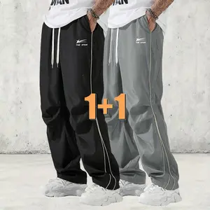 2-Pack Men’s Sport Casual Pants – Unique Printed Long Pants, a Must-Have Gift for Boyfriend, Husband, Family, and Friends, All-Season Style, Suitable for Outdoor Workouts, Streetwear, and Home Wear Stretch Knit Capri Custom Black Wide-Leg Denim