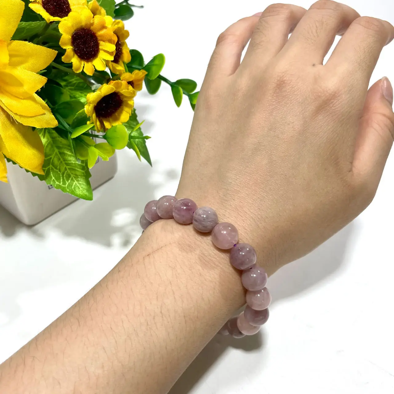 IG Crystal 3 Counts Lavender Purple Pink Crystal Bracelet 8~13mm Energy Healing Crystals Jewelry for Women DIY Bracelet