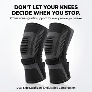 Professional Knee Brace with Dual Side Stabilizers, Adjustable Compression Support Sleeve for Running, Gym, Hiking & Everyday Stability
