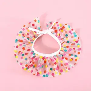 2/1pcs Cute Dot Cat Dog Birthday Bib and Party Hat Mini Doggy Cat Adjustable Bandana Scarf Pet Birthday Outfit Puppy Supplies