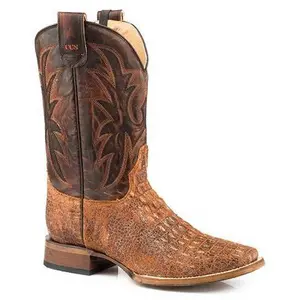 Men's Roper Pierce Caiman Print Concealed Carry Boots Cognac