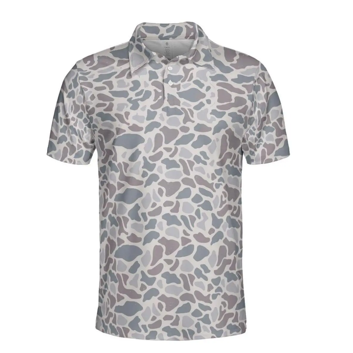 Deer Camo Polo Shirt Mens Fishing Outdoor Casual Golf Shirt