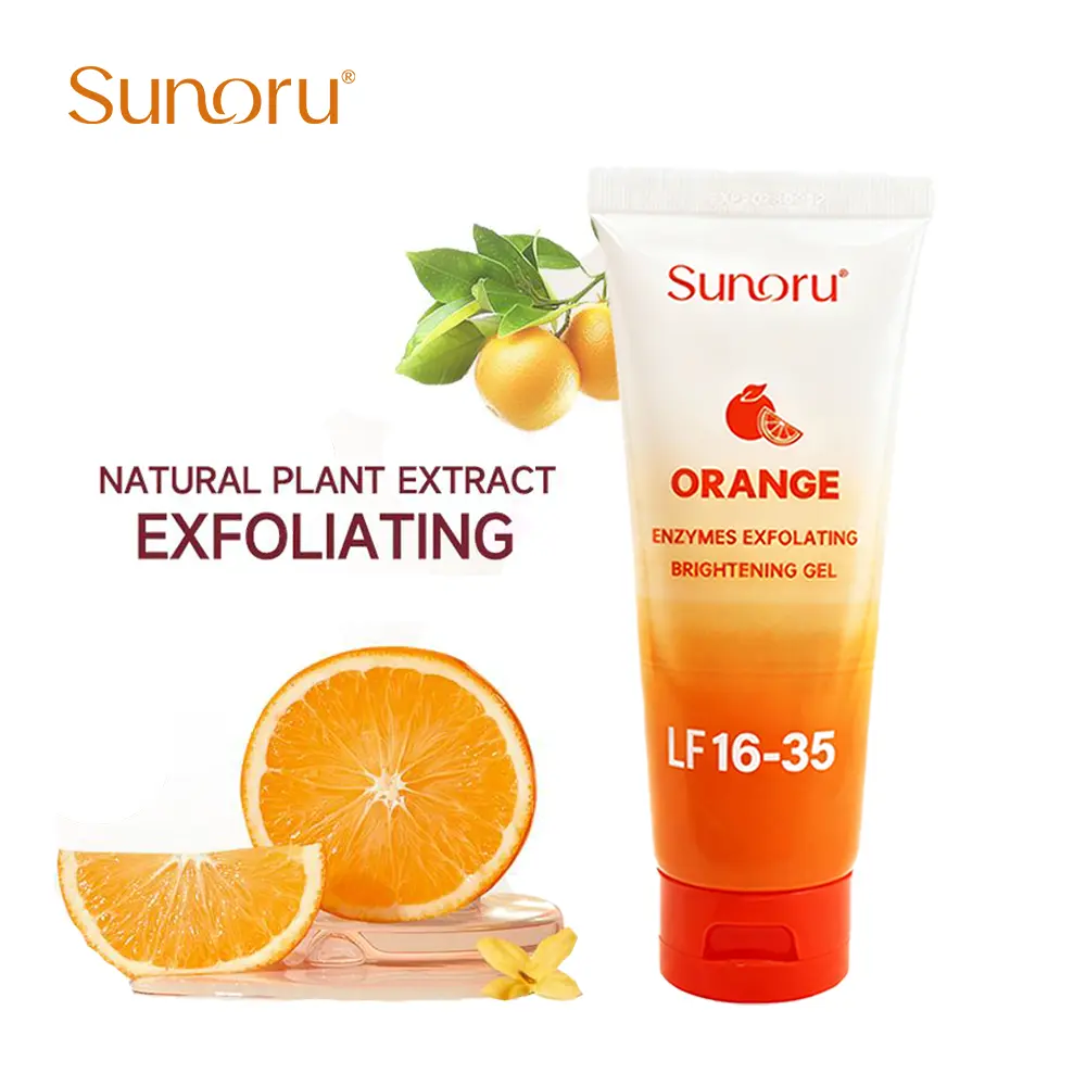SUNORU Orange Enzyme Exfoliating Gel Tube, Gentle Low pH Peel, Gentle Peel, Non-Toxic Paraben-Free Natural Body Care for All Skin Types - 100g, Cleansing, Natural Skin Care