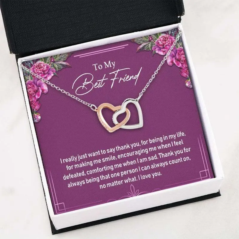 Best Friend Necklace, Bestfriend Necklace To My Best Friend Interlocking Hearts, Friendship necklace, matching sets, BFF gifts, meaningful jewelry, best friend forever