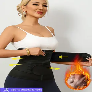 Unisex Waist Trainer Belt, Adjustable Band, Waist Cruncher, Chlorinated Rubber Shapewear, Sporty Design, Dual Buckle, Sweat-Enhancing, Daily & Workout Use, Fitness Waist Trainer