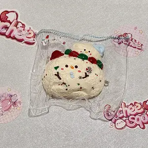 Double Snowman Cozy Squishy Lychee Squishy Handmade TabaSquishy