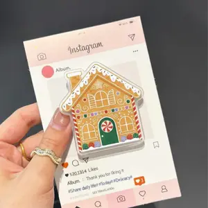Gingerbread House Magnetic Phone Grip – Cute Christmas PopSocket for Holiday Vibes, Festive Phone Accessory Gift for Christmas Lovers