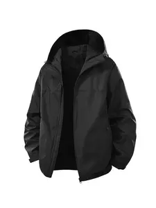 Men's hooded jacket with running print, fashionable zipper windbreaker for autumn and winter, casual sports design, perfect Father's Day gift