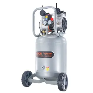 VEVOR 13 Gallon Air Compressor, 2HP 4.6 SCFM90PSI Oil Free Air Compressor Tank, 66dB Ultra-Quiet Compressor for Tire Inflation, Auto Repair, Woodwork Nailing, Spray Painting (125PSI Max Pressure)