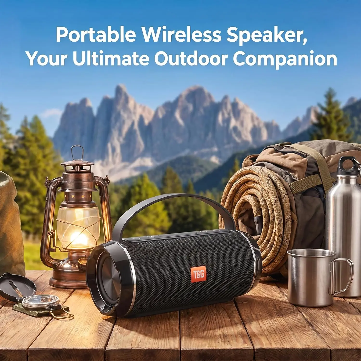 T&G116C Portable Bluetooth Speaker - HD Sound Bass Audio Device with Sound Upgrade, IPX5 Waterproof, Wireless Stereo Pairing, Compact Design, Travel & Beach Use, Birthday Gift, Ultra Small Waterproof Speakers