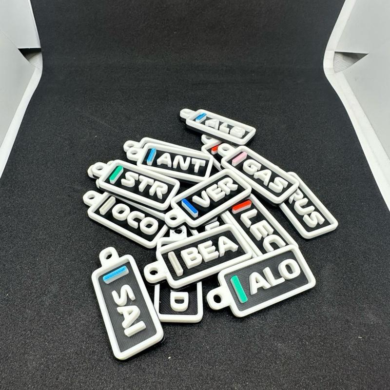 Custom Formula One Keychains & Jet Tags – Personalized with Your 3-5 Letter Combo!