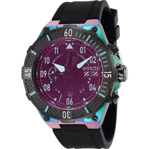 Invicta Men's 50mm Aviator Quartz Multifunction Iridescent Silicone Strap Watch