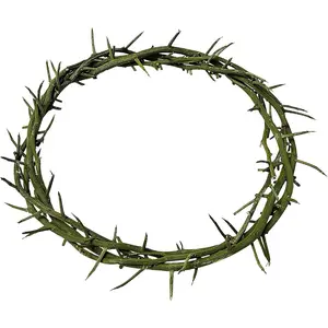 Wearable Plastic Thorn Crown, 7.5-8" Handmade Jesus Crown for Christian Easter, Church Events, Christmas Tree Topper and Easter Holy Week Decor