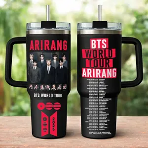 Arirang Tour 2026 V3 40oz Tumbler, Kpop Fan Travel Mug, Insulated Stainless Steel Cup, Concert Gift, Music Lover Drinkware