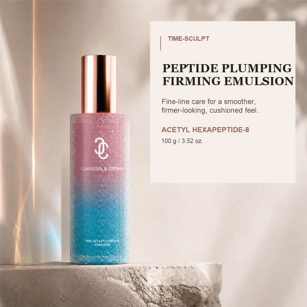 Acetyl Hexapeptide-8 Plumping Firming Emulsion | 6-Peptide Fine-Line Care Moisturizer | Helps Skin Look Smoother, Firmer & More Cushioned | Lightweight Anti-Aging Face Lotion | 100 g / 3.52 oz.