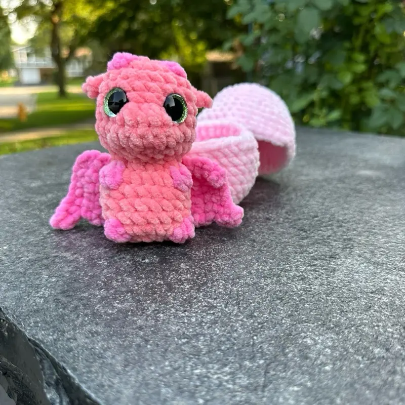 Handmade crochet dragon egg