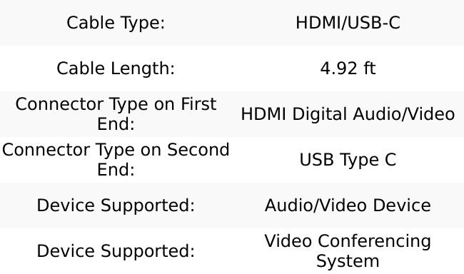 Logitech HDMI-USB-C Audio/Video Cable, Audio & Video Accessories (Model 952000274)