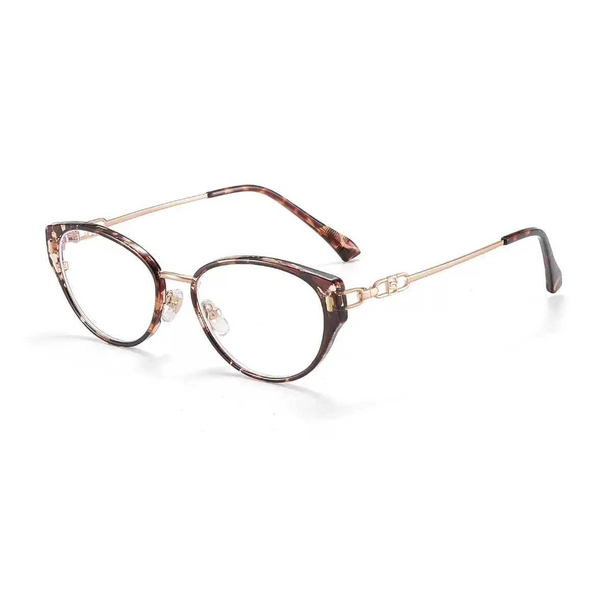 freeberty Optical Frame for Women, Cat-Eye Tortoiseshell Acetate Sunglasses with Photochromic Blue Light Blocking Lenses, UV400 Non-Prescription Eyewear, Sunglasses Frames, Secure Spring Hinge