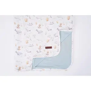 OAKLYNN EMF-Blocking Lush Kids Blanket - Cosmic Coral Dreams Design - Silver Infused Bamboo Fabric - 30” x 48” - Soft & Breathable for Kids