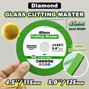 4.5/5 inches Multi Functional Glass Cutting Disc for Smooth Cutting - Rock Plate Flat Cutting Blade, Ceramic Tile Cutting Blade, Multipurpose Glass Wood And Metal Cutting Disc