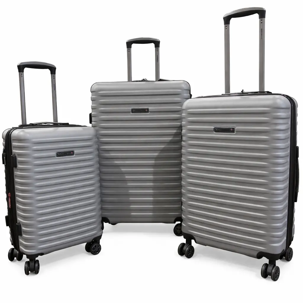 Swissbrand - Dublin (Grey) Suitcase set of 3, Expandable Luggage Sets, Hard Luggage Sets
