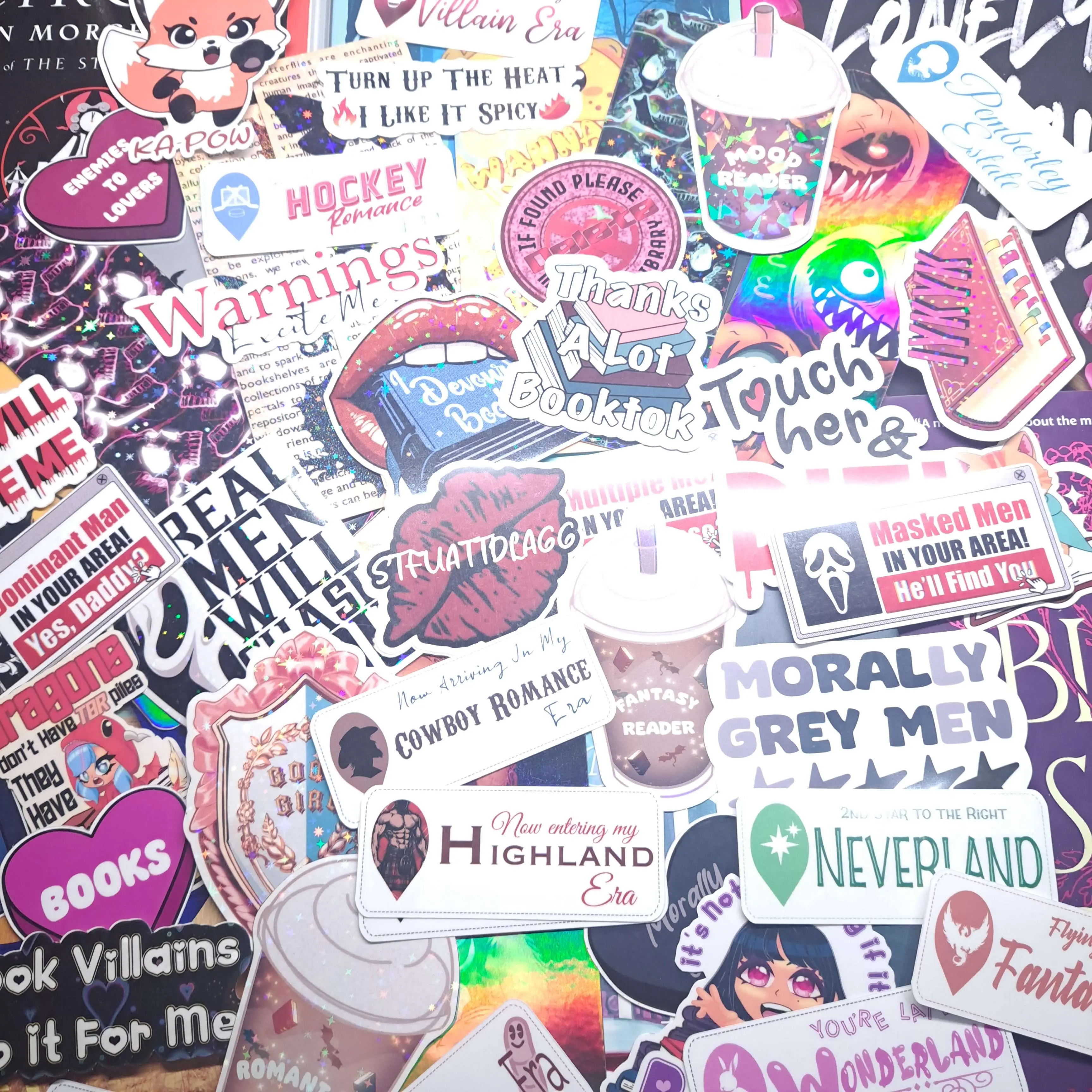 50 Piece 2 Inch Sticker Bundle, Bookish Content Stickers, Book Gifts, Book Lovers Decor Decorative