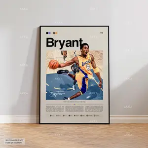 Kobe Bryant Poster, Bryant Lakers Print, Framed Kobe Art, Kobe Bryant Fan Gift Idea, The Black Mamba Wall Art, Basketball Décor