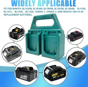 2Pack-Portable Battery Holder Compatible For Makita 18V 4-Slot Compact Organizer For Easy Storage And Transport, Ideal For Jobsite And Tool Bag Us
