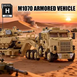 Military Wwii Series M983 Armored Missile Transport Vehicle, M10170 Tank Transporter, Jltv Protection Car, Complex Puzzle Building Toy for Adults Model