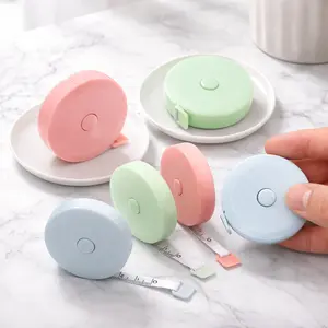 2Pcs Macaron Retractable Tape Measure Set 1.5m+2m Random Color Mini Soft Measuring Tape for Sewing Body Measurement Home Organization Gift