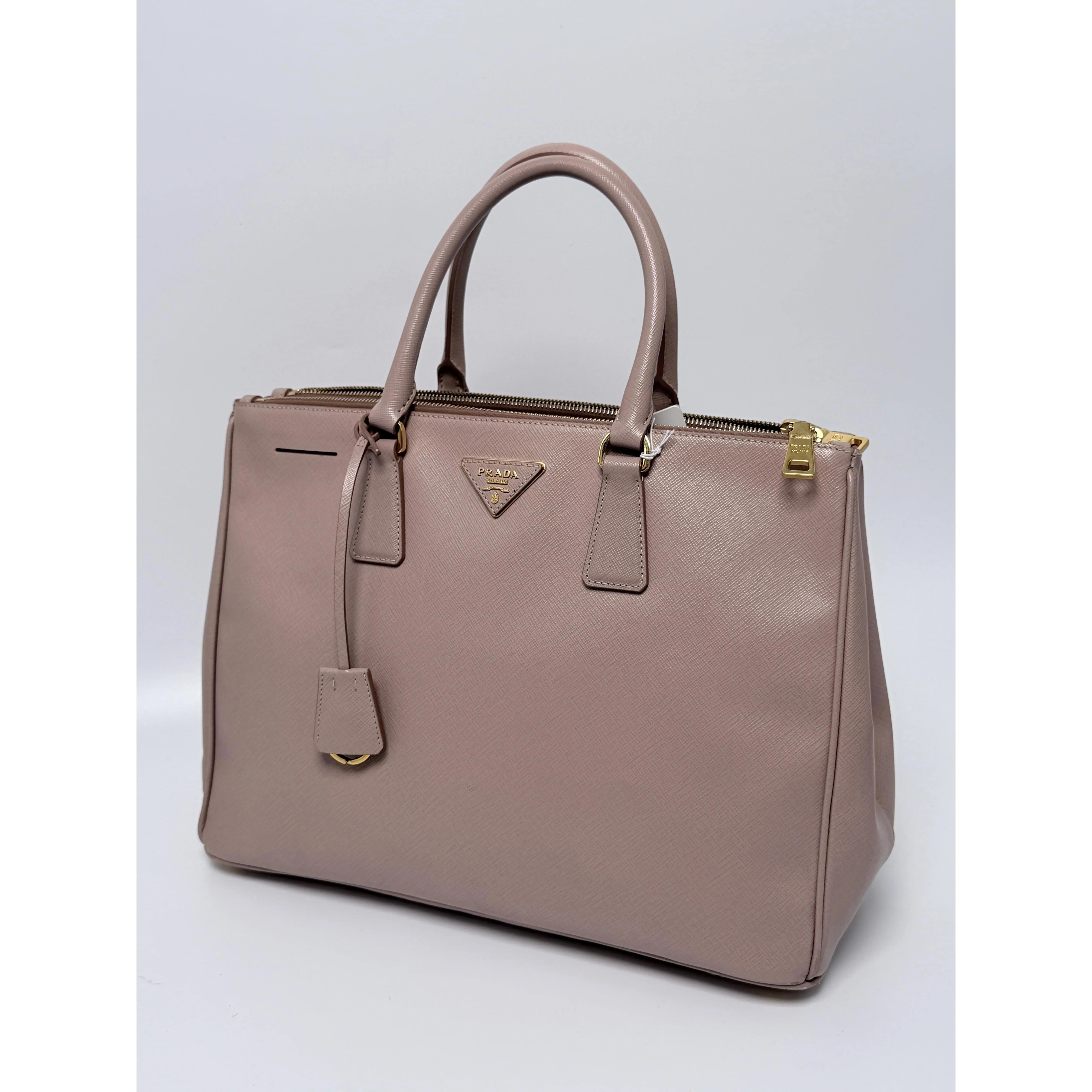 Pre-owned PRADA leather Top Handle Bag Saffiano Lux Powder Pink JC138PR